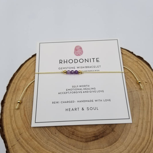 Chakra Bracelet: Rhodonite