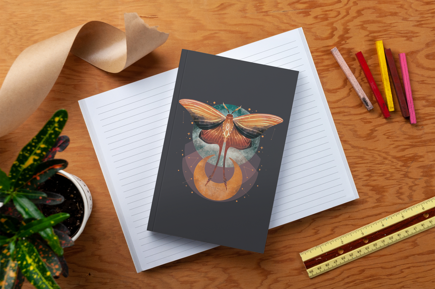 Cosmic Moth Layflat Journal Notebook