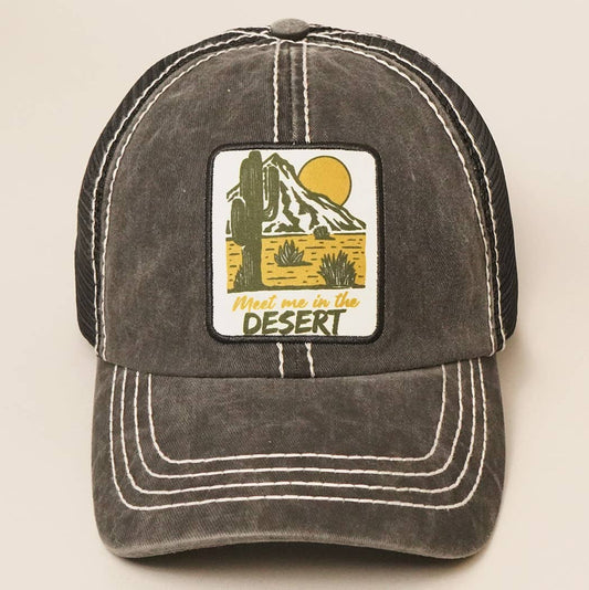 Meet Me In The Desert Baseball Cap: BLACK