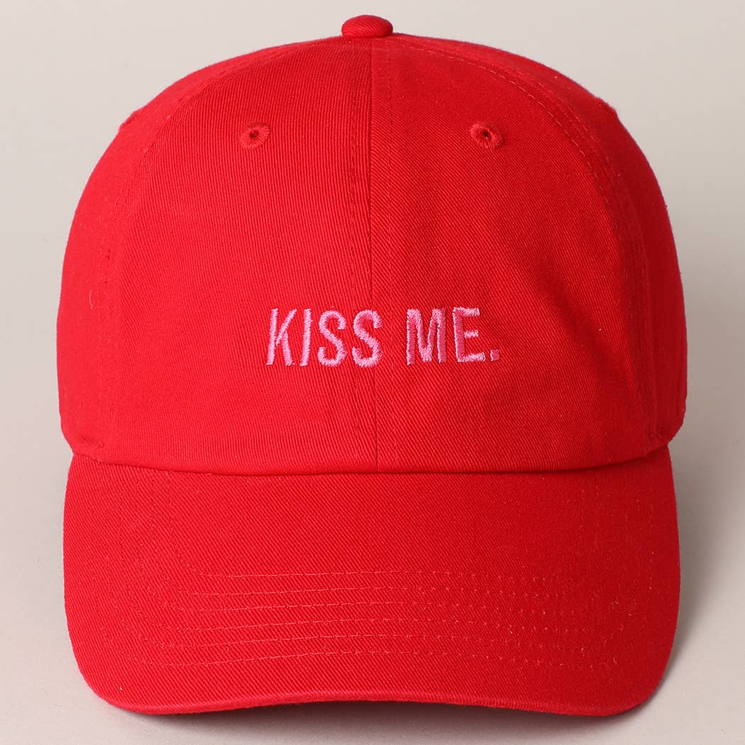 Valentine's Day Kiss Me Lettering Embroidered Baseball Cap