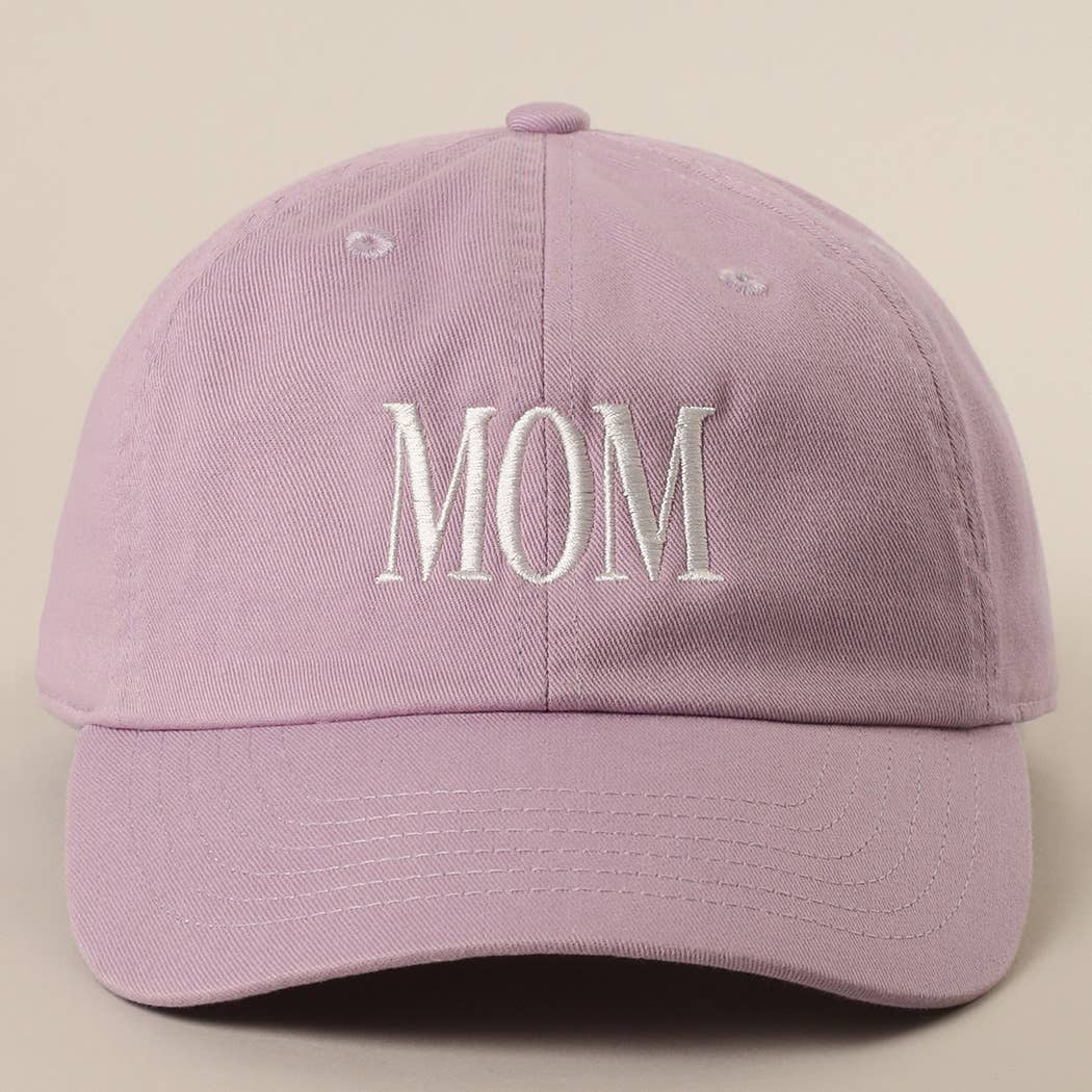 MOM Lettering Embroidery Baseball Cap