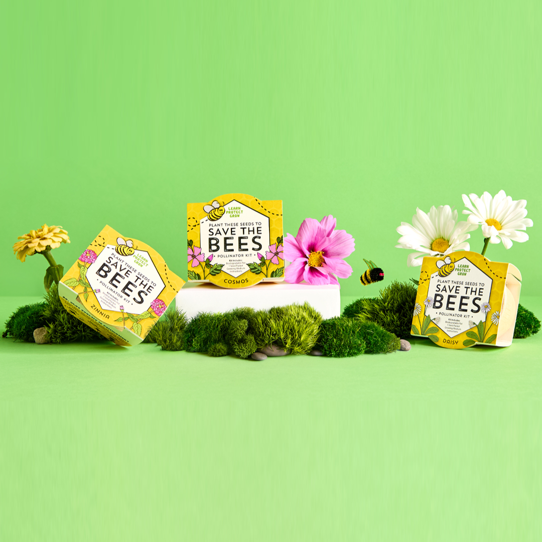 Save The Bees Kits | Paper Cups | Pollinator Seeds 12 Pack