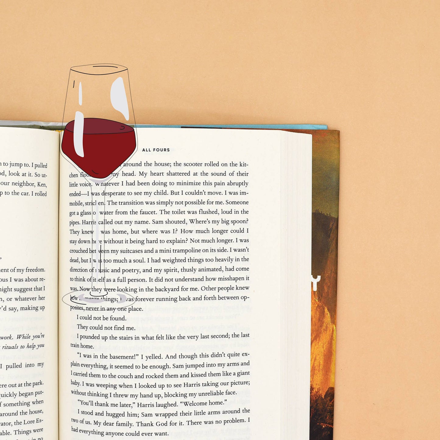 Glass of Wine Bookmark (it's die cut!)