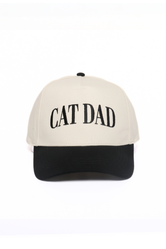 CAT DAD Embroidery 5 Panel Two Tone Cap