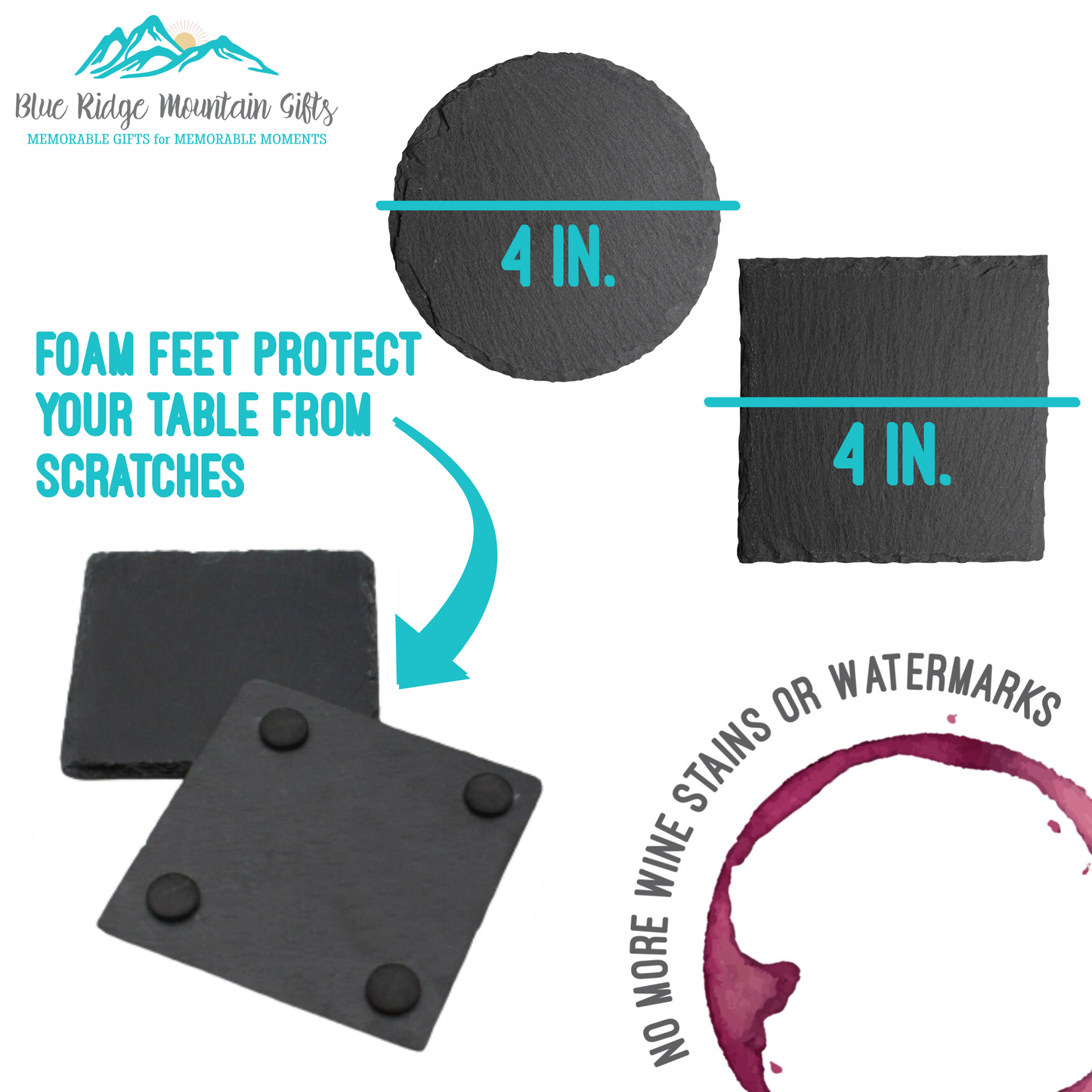 Tucson AZ Map - UV Printed Slate Coasters