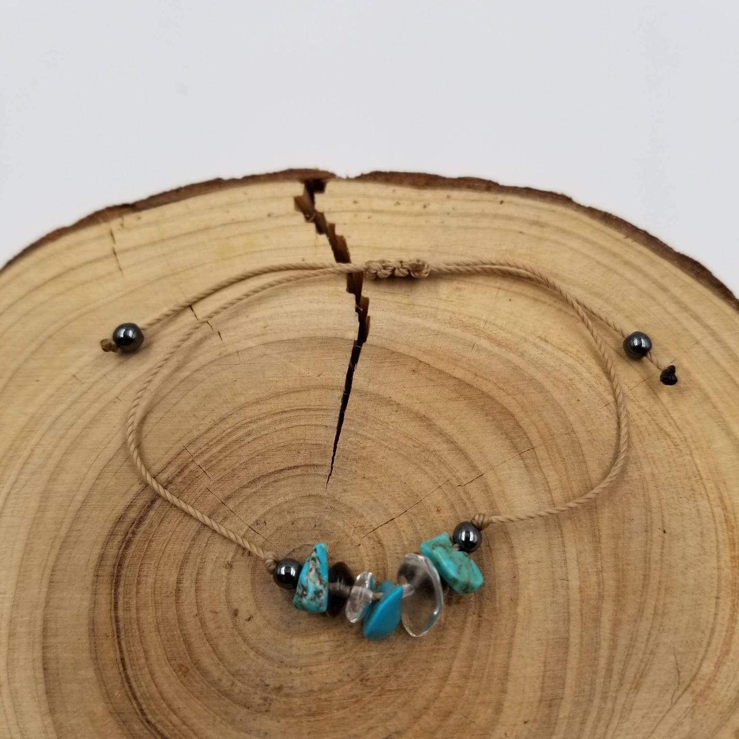 Stone Bead Woven Chakra Bracelet -Healing