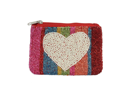 Rainbow Colored Heart Coin Purse