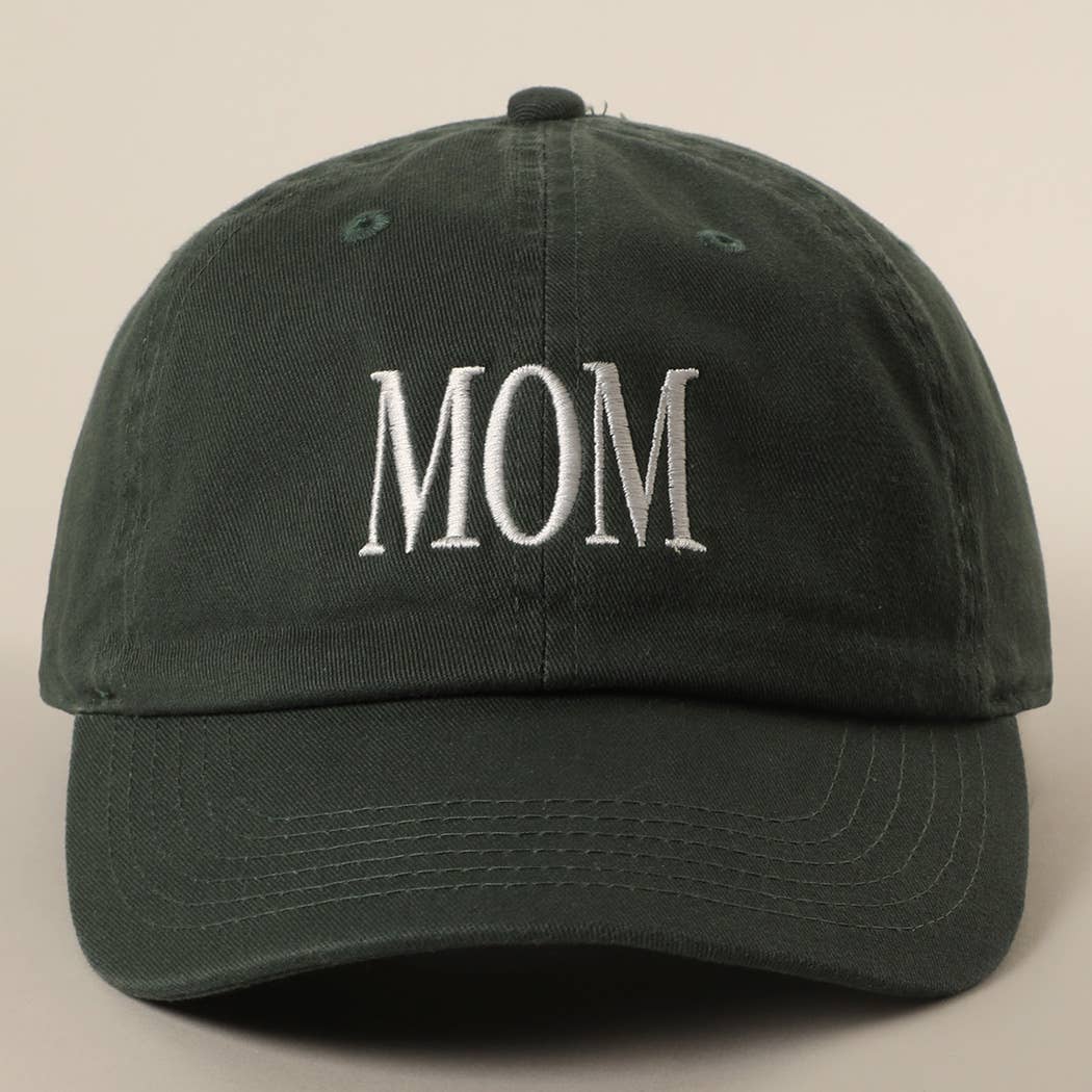 MOM Lettering Embroidery Baseball Cap