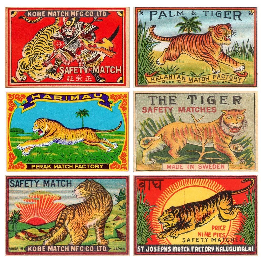 ANN416 - Vintage Tigers Mini Matchboxes