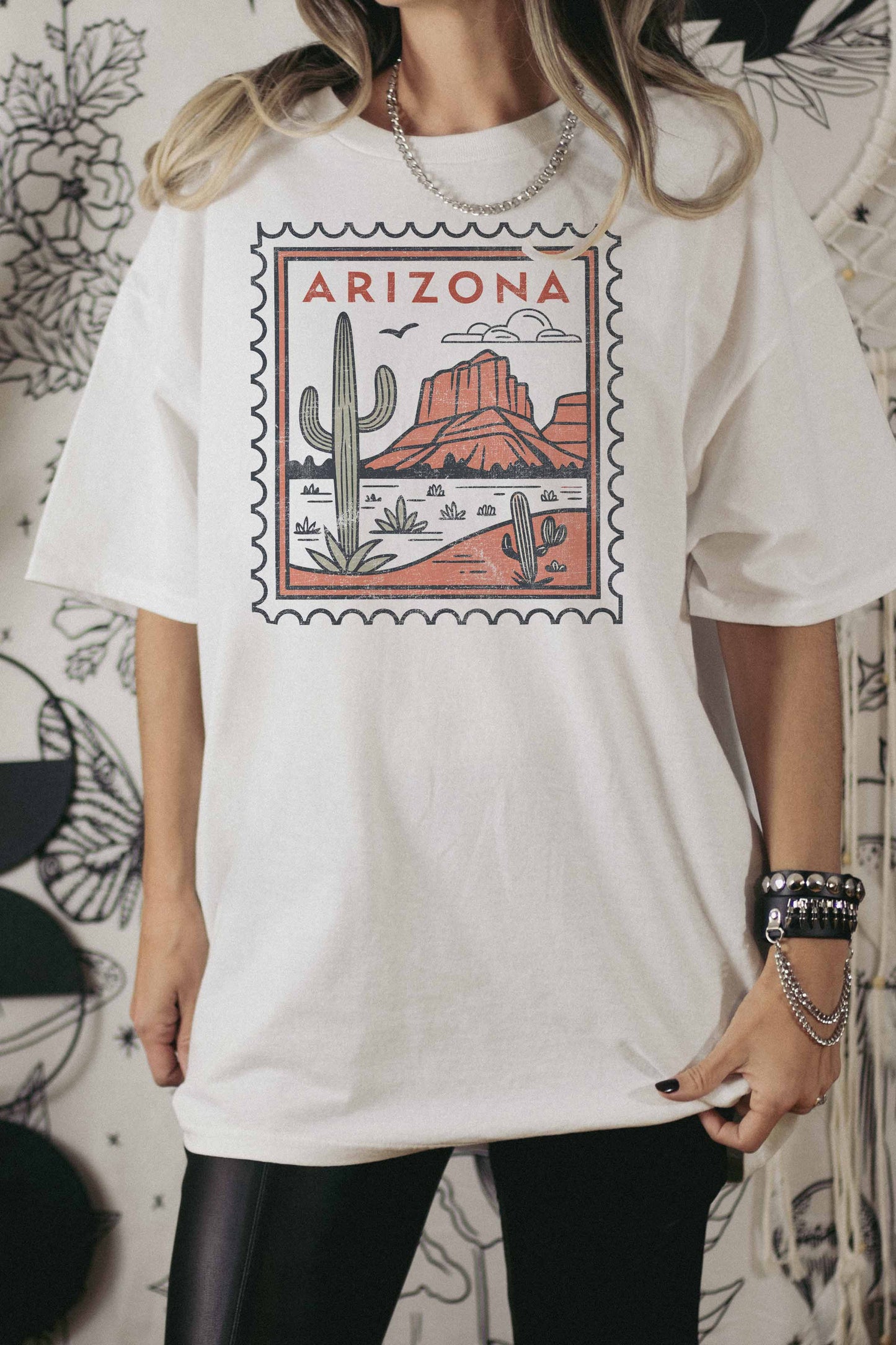 STAMP OVERSIZED TEE: IVORY / S/M