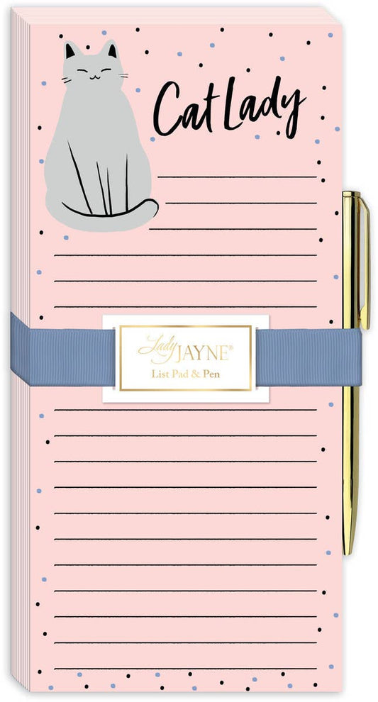CAT LADY MAGNETIC LISTPAD WITH PEN