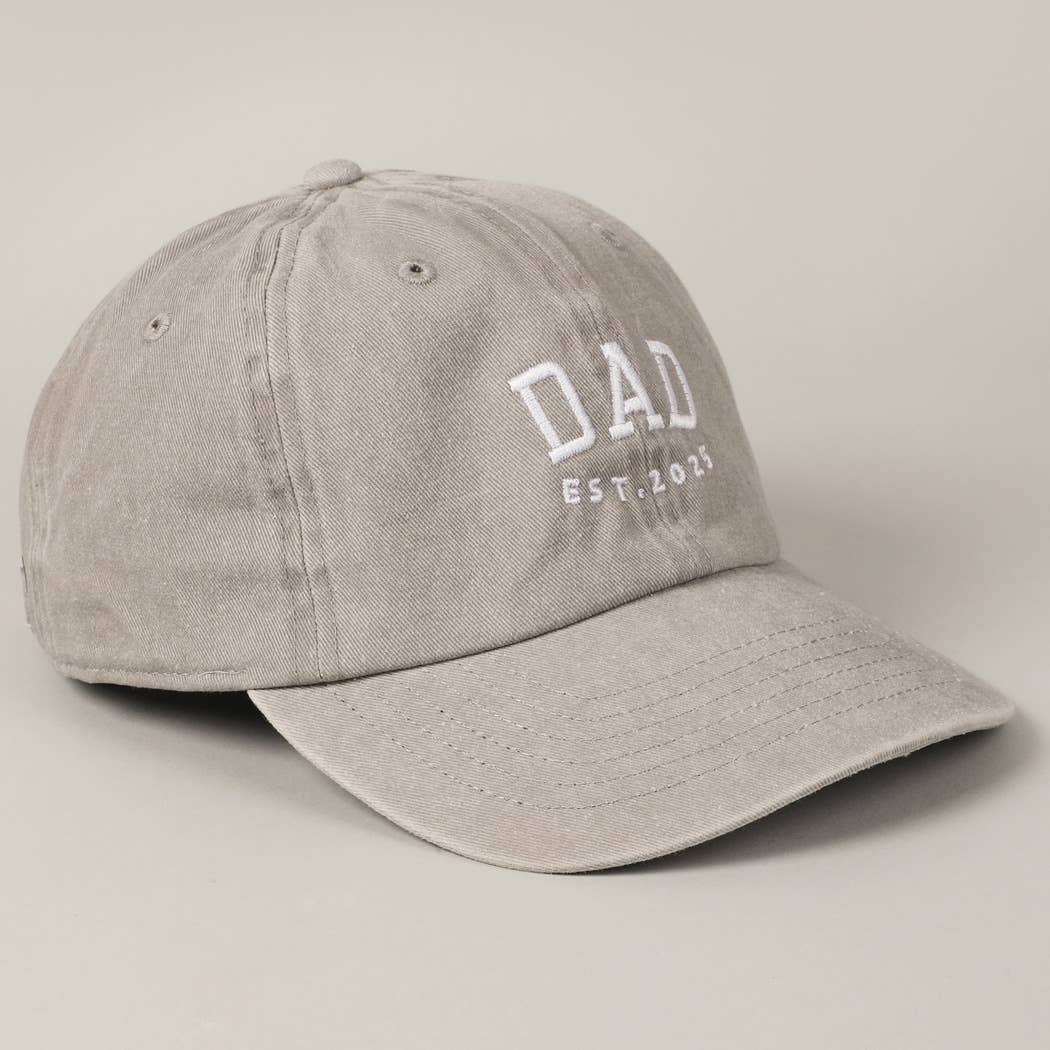 DAD EST.2025 Lettering Embroidery Baseball Cap