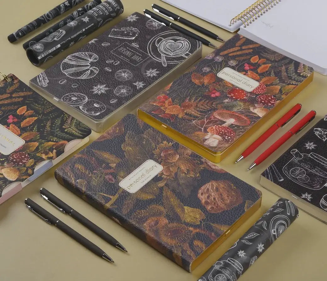 A5 Vegan Leather Daily Planner - Forest Flora 