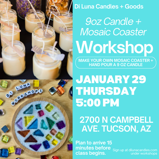 1/29 9 oz Candle and Mosaic Coaster