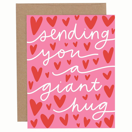 Sending You A Giant Hug Hearts Greeting Card