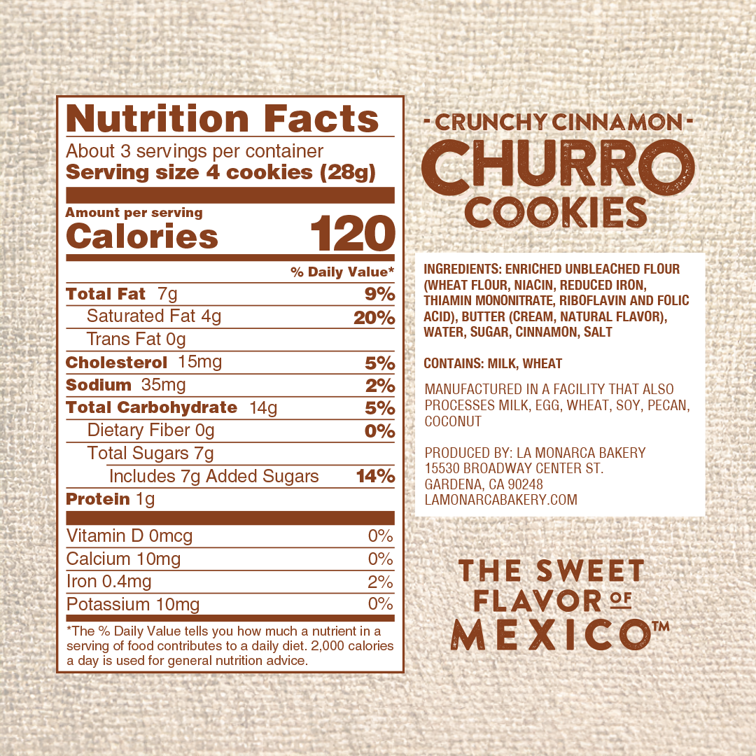 Crunchy Cinnamon Churro Cookies 3 oz Bag