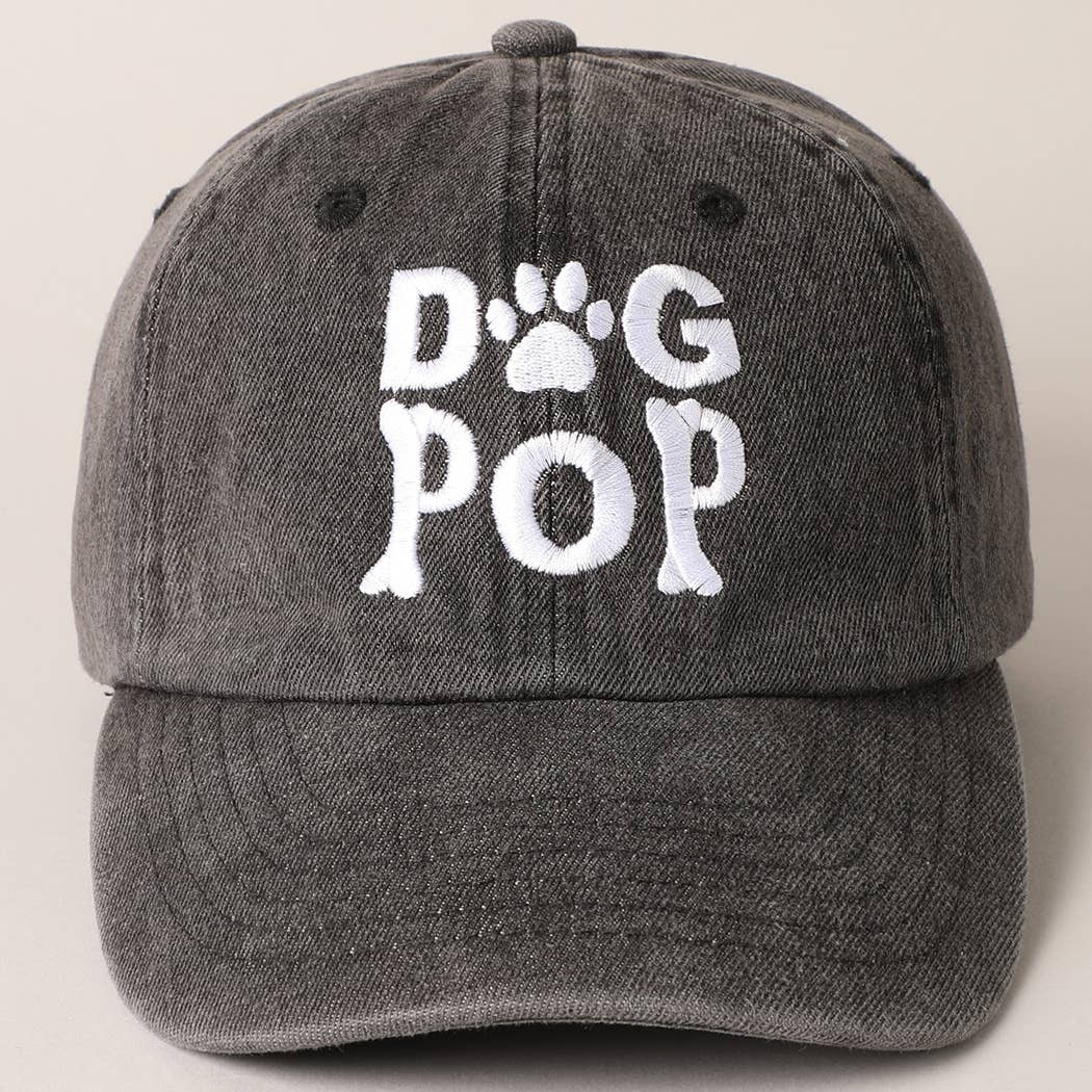 Dog Pop Letter Graphic Embroidery Denim Cap