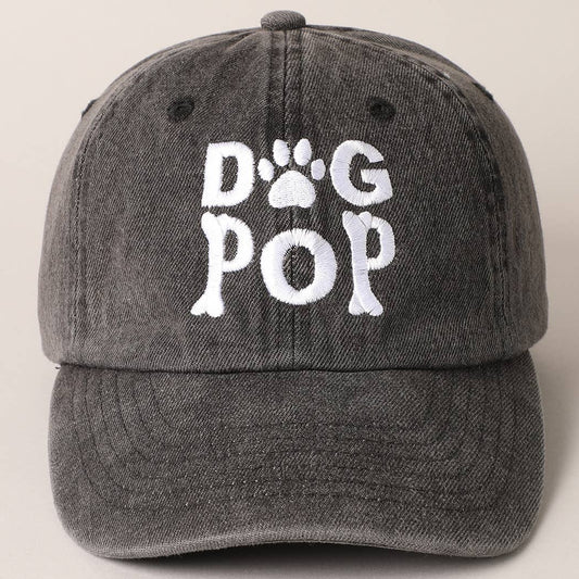 Dog Pop Letter Graphic Embroidery Denim Cap