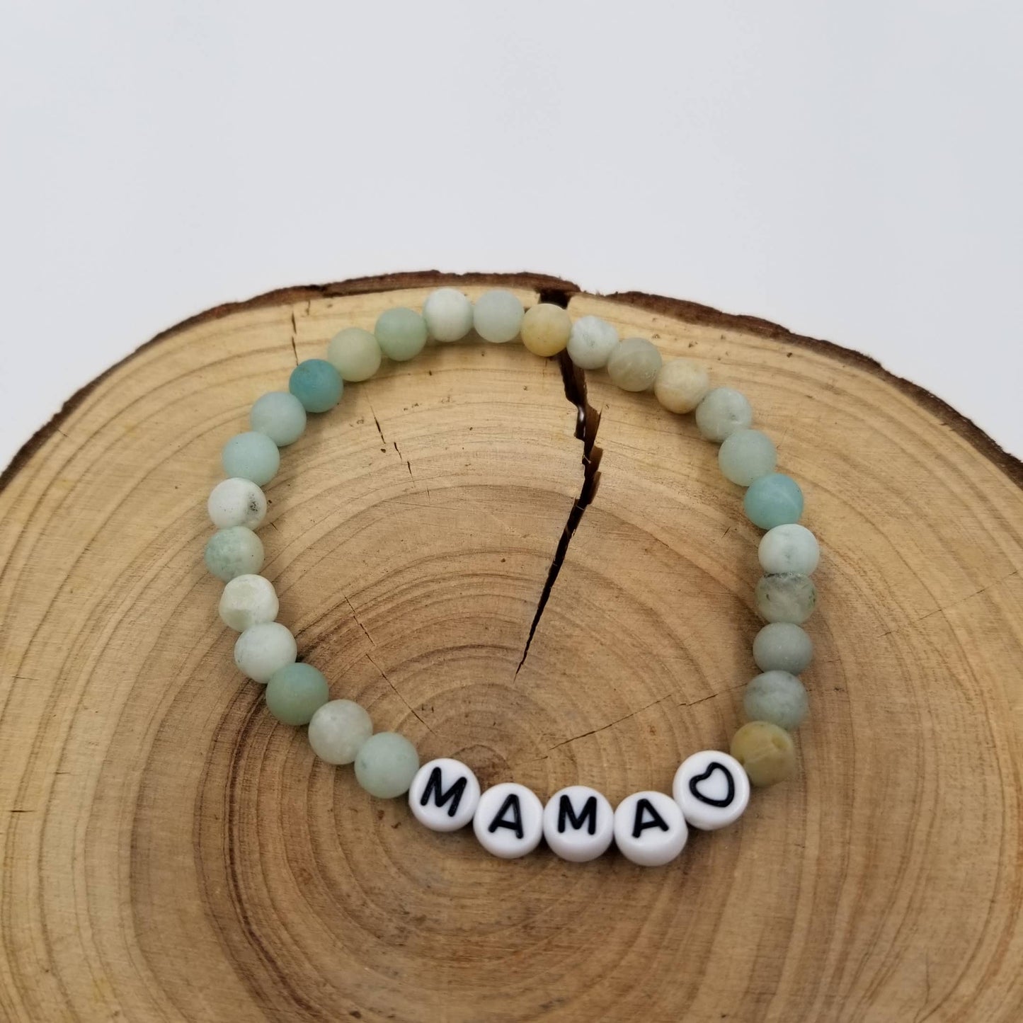 Natural Amazonite Bracelet With MAMA Card