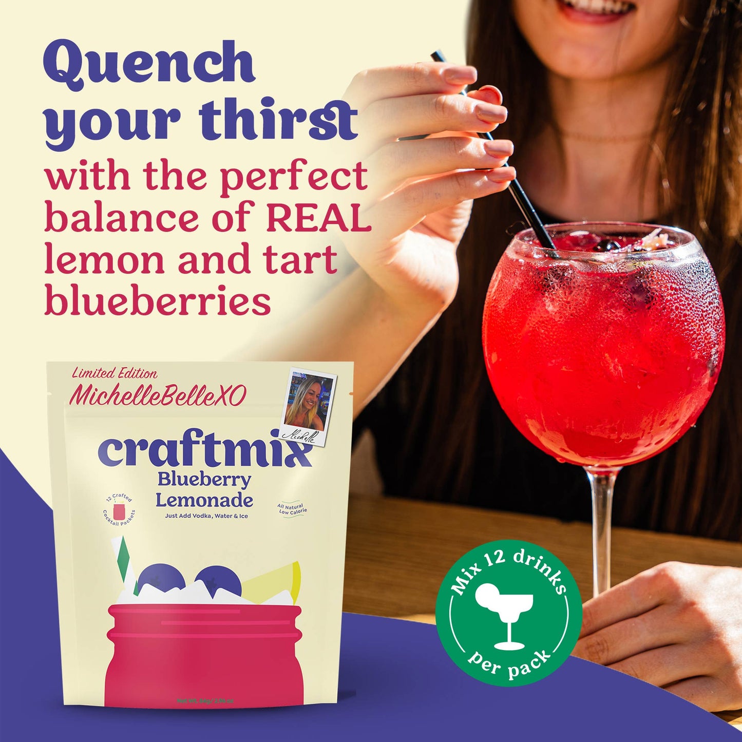 Blueberry Lemonade Cocktail / Mocktail Mixer - 24ct Caddy