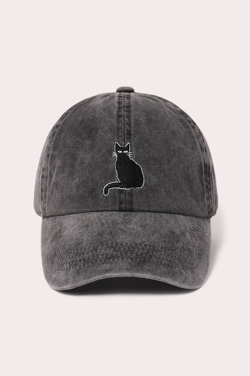 Halloween Spooky, Boo Ghost, Cat Embroidered Baseball Cap