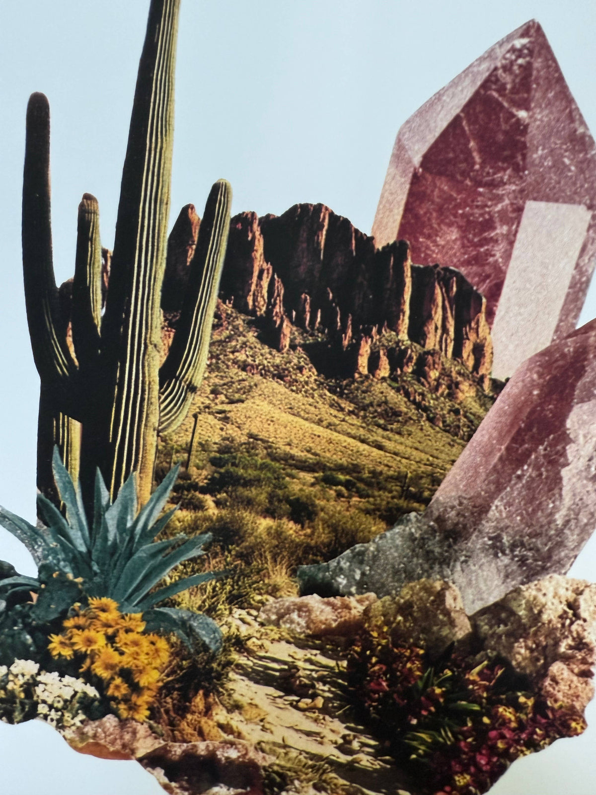 Desert Collage Art Print, Crystal Wall Art (UNFRAMED)