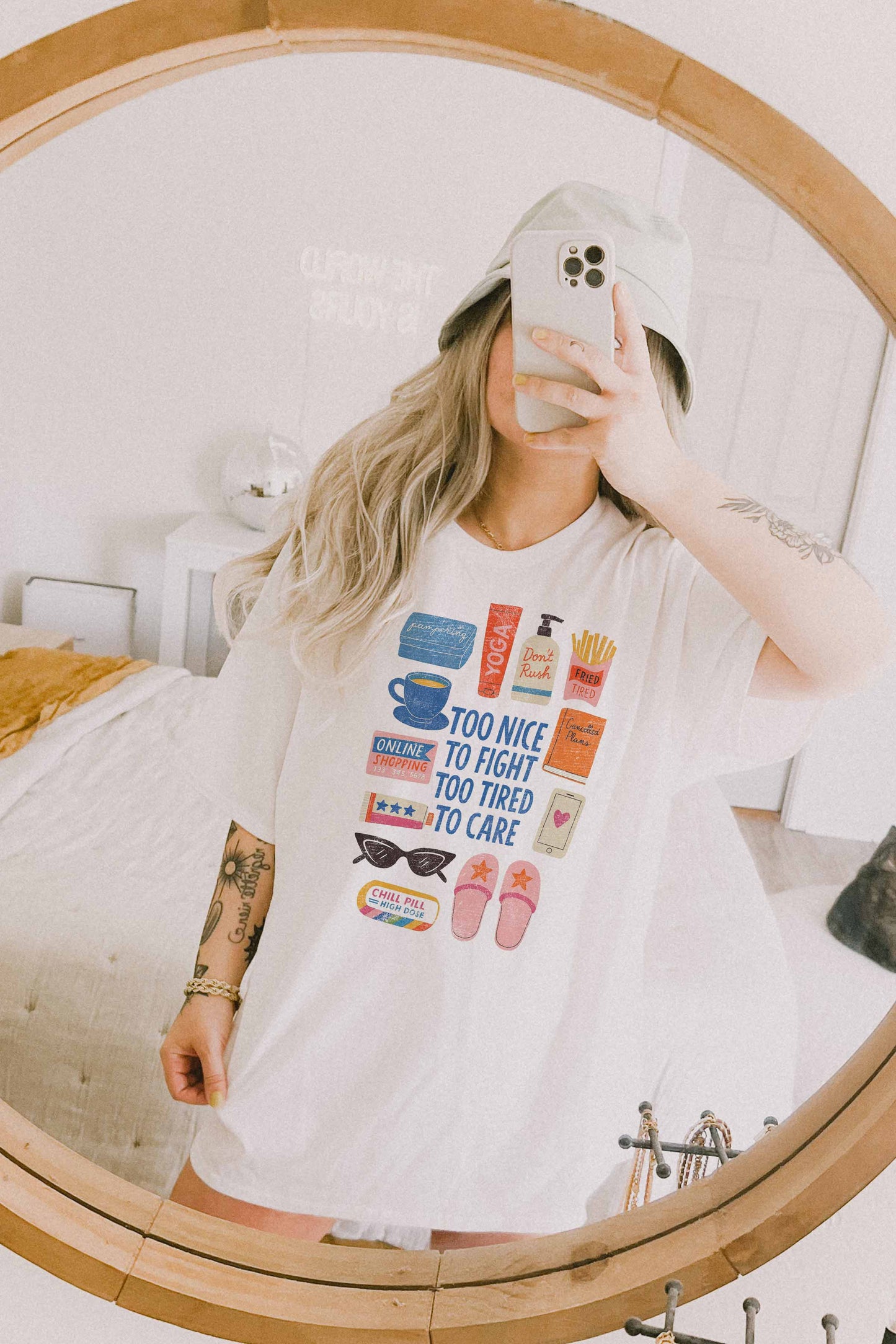 TIRED OVERSIZED TEE: IVORY / M/L