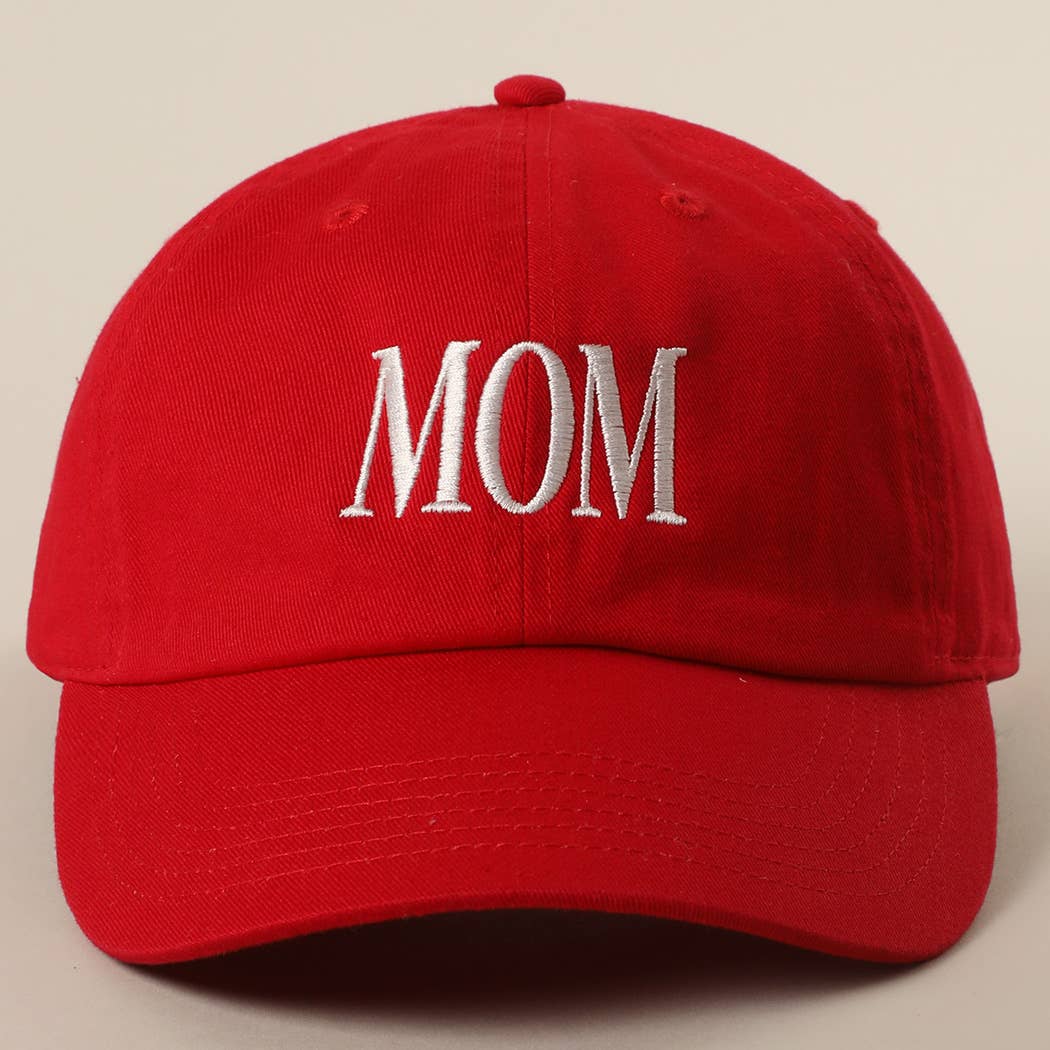 MOM Lettering Embroidery Baseball Cap