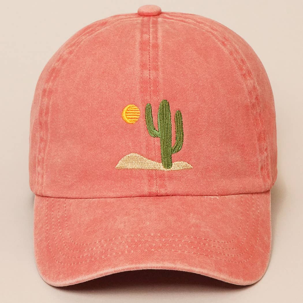 Cactus Embroidered Cotton Baseball Dad Cap