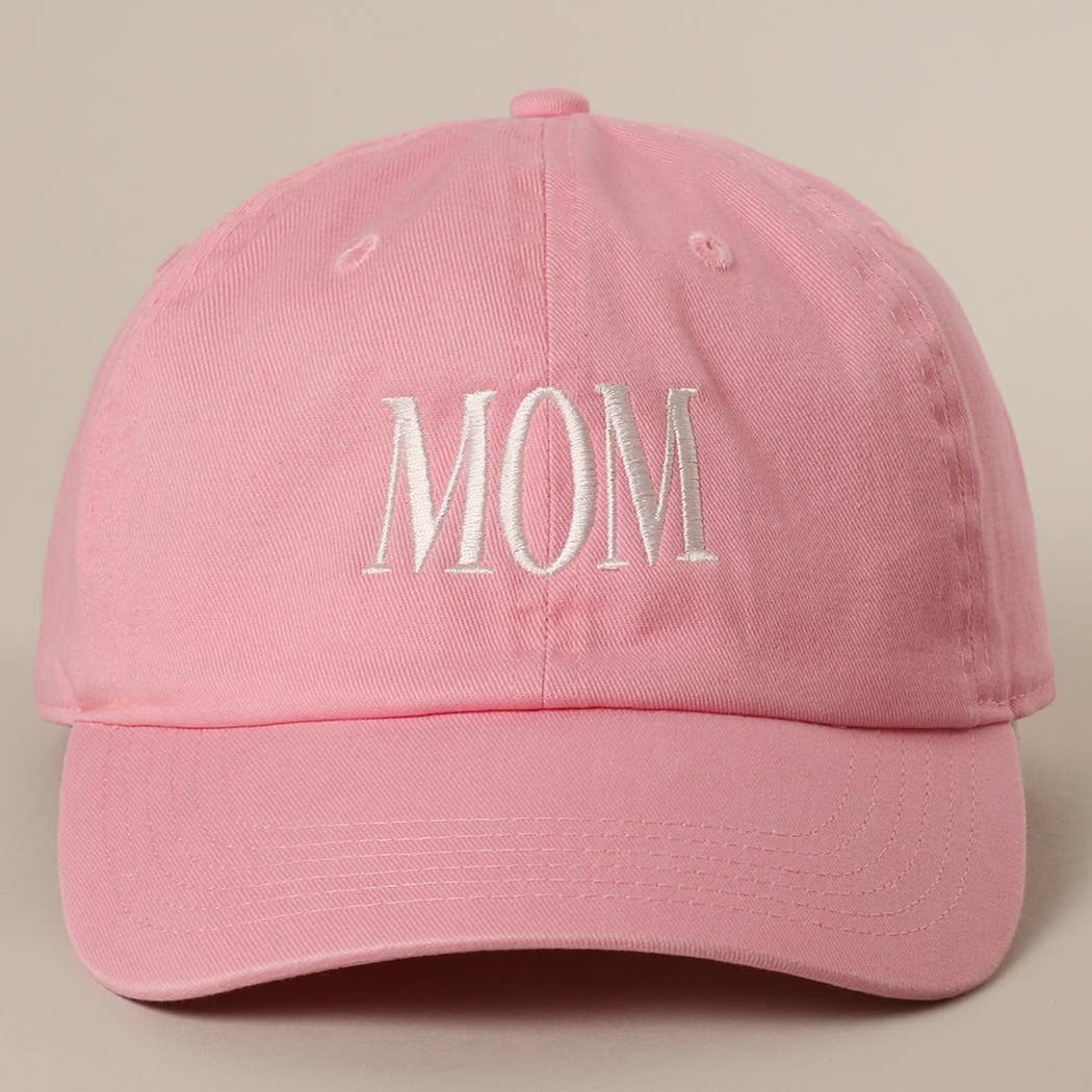 MOM Lettering Embroidery Baseball Cap