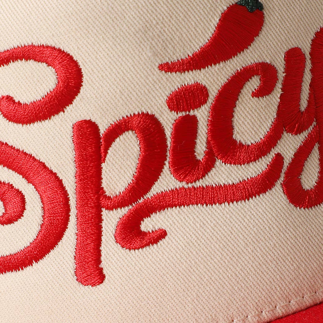 Spicy Chili Pepper Embroidered Two-Tone Trucker Hat