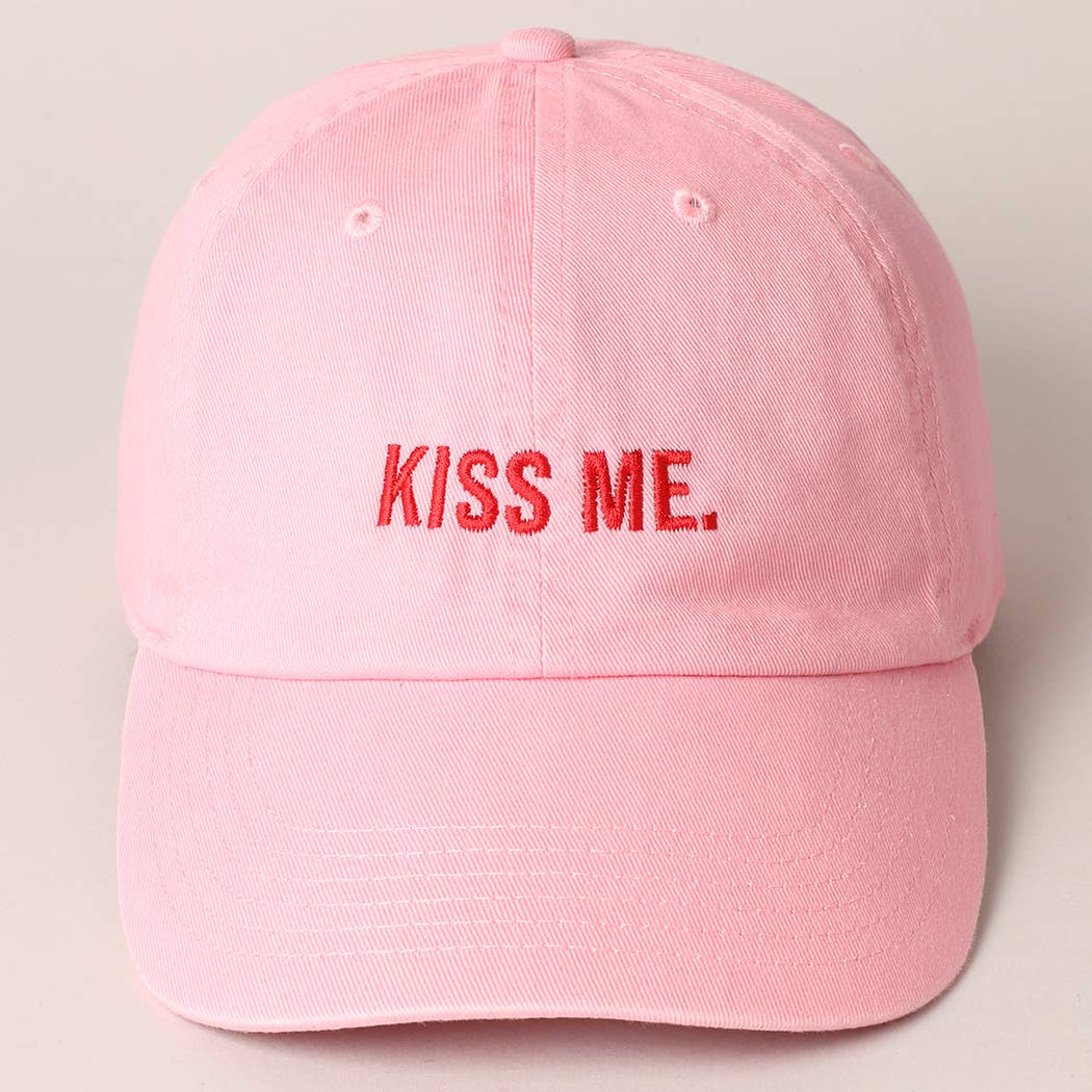 Valentine's Day Kiss Me Lettering Embroidered Baseball Cap