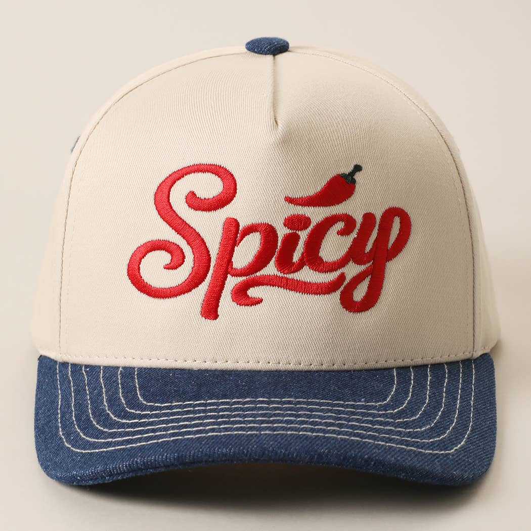 Spicy Chili Pepper Embroidered Two-Tone Trucker Hat