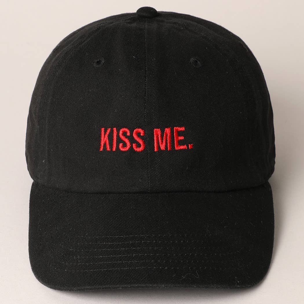 Valentine's Day Kiss Me Lettering Embroidered Baseball Cap