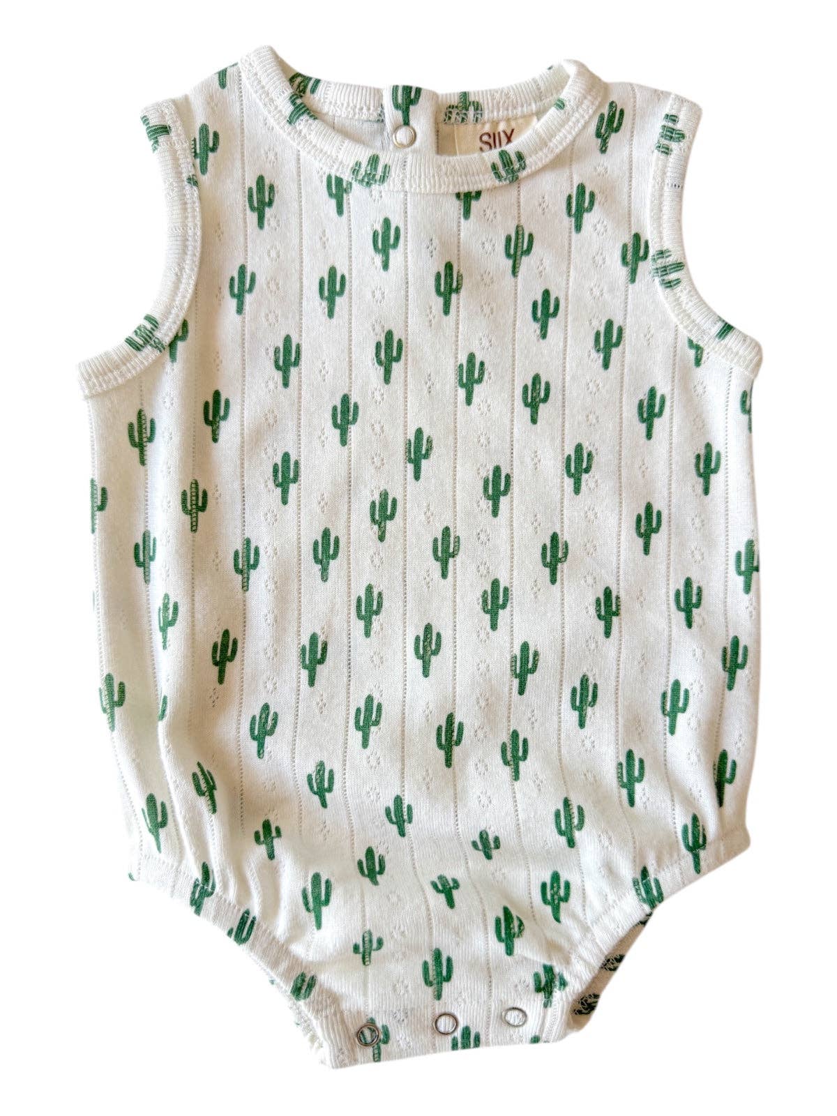 Cactus / Organic Pointelle Dune Bubble: 0-3M