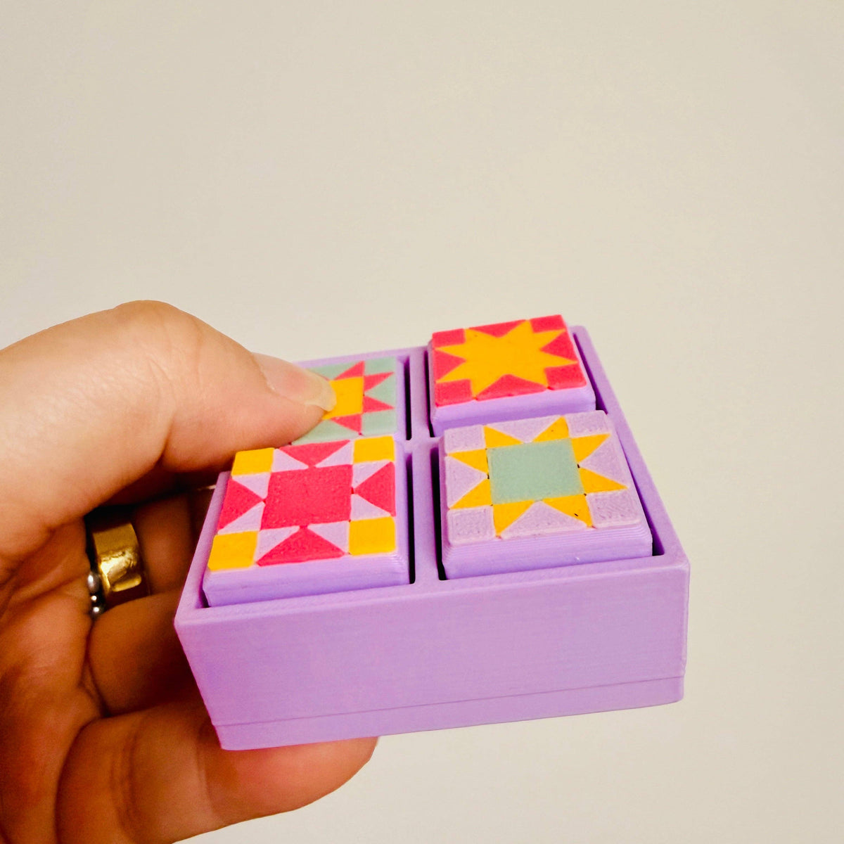 Clicker Keychain, Quilt Pattern