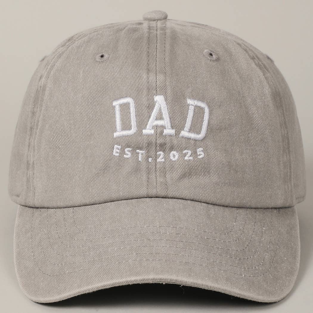 DAD EST.2025 Lettering Embroidery Baseball Cap