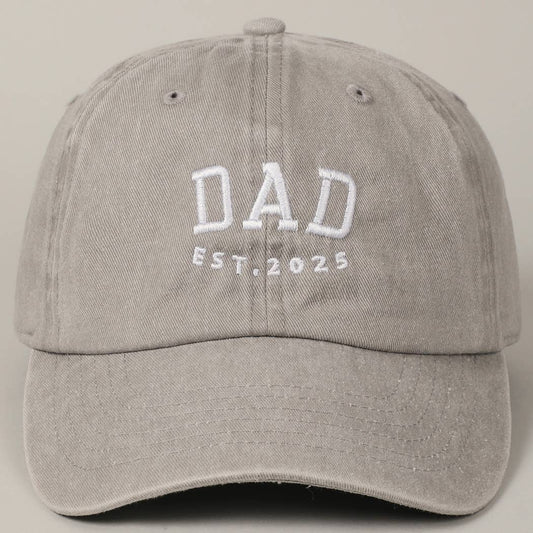 DAD EST.2025 Lettering Embroidery Baseball Cap