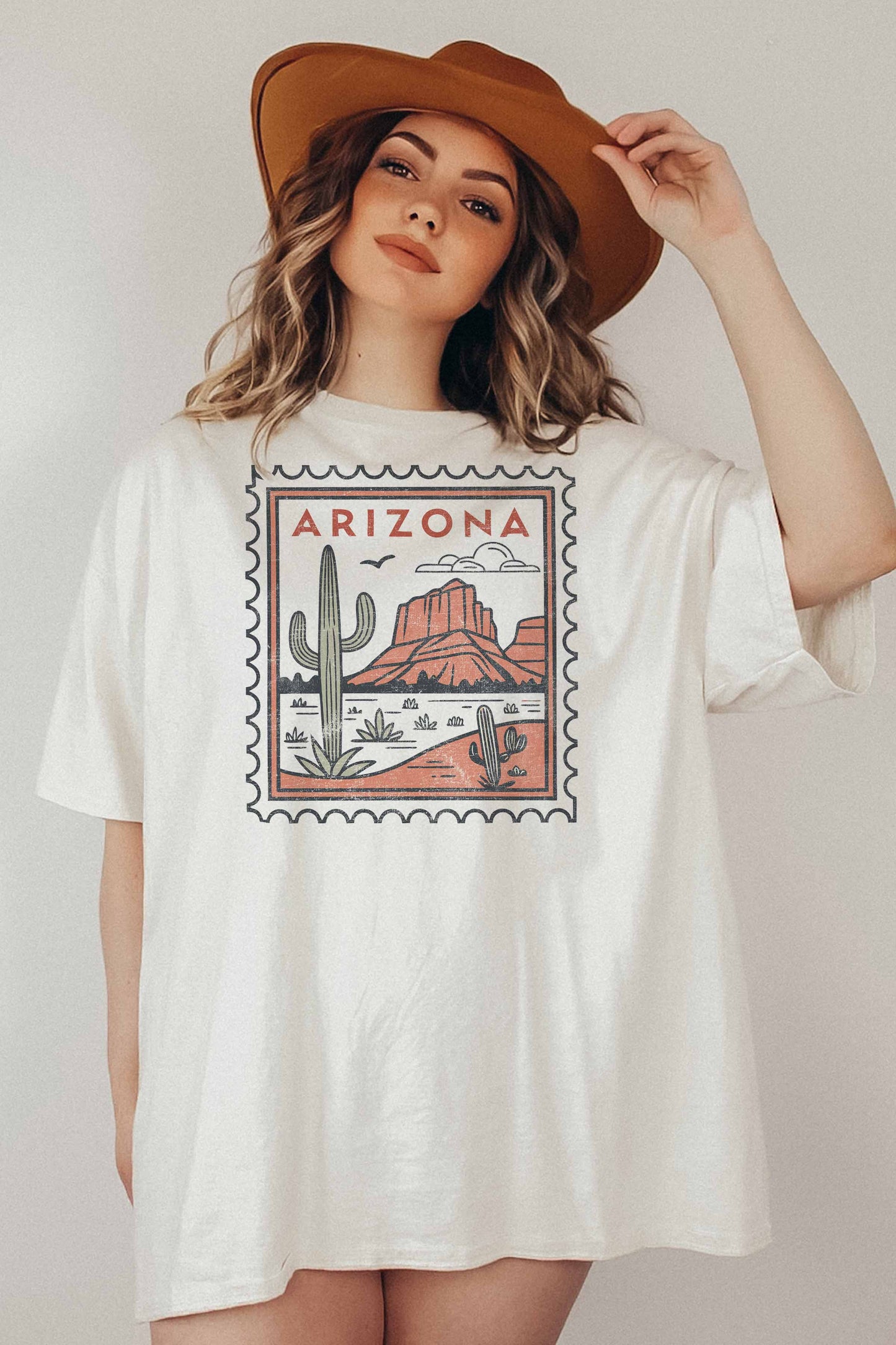 STAMP OVERSIZED TEE: IVORY / S/M