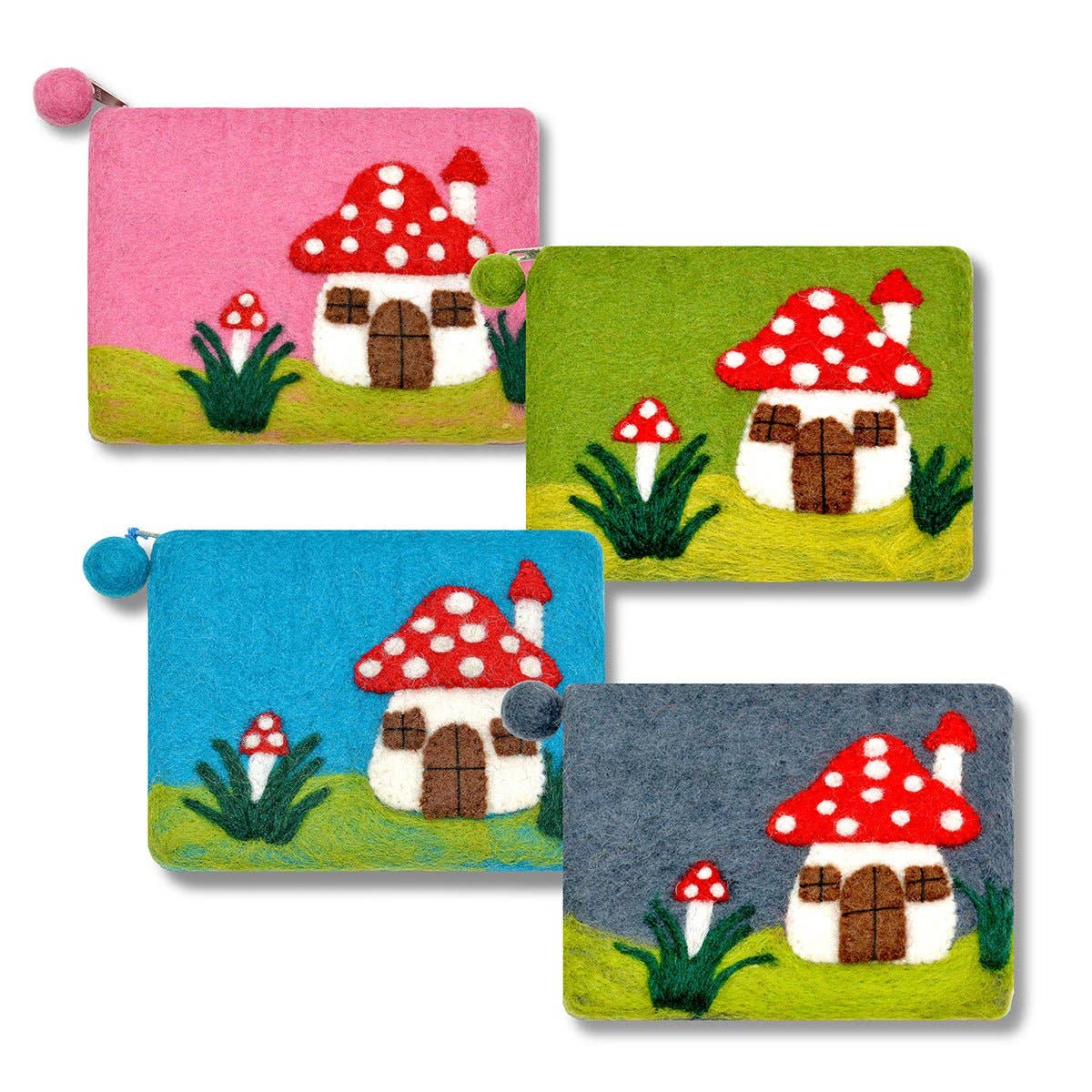 Mushroom Grey Design Coin Purse
