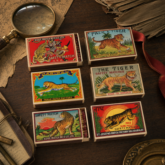 ANN416 - Vintage Tigers Mini Matchboxes