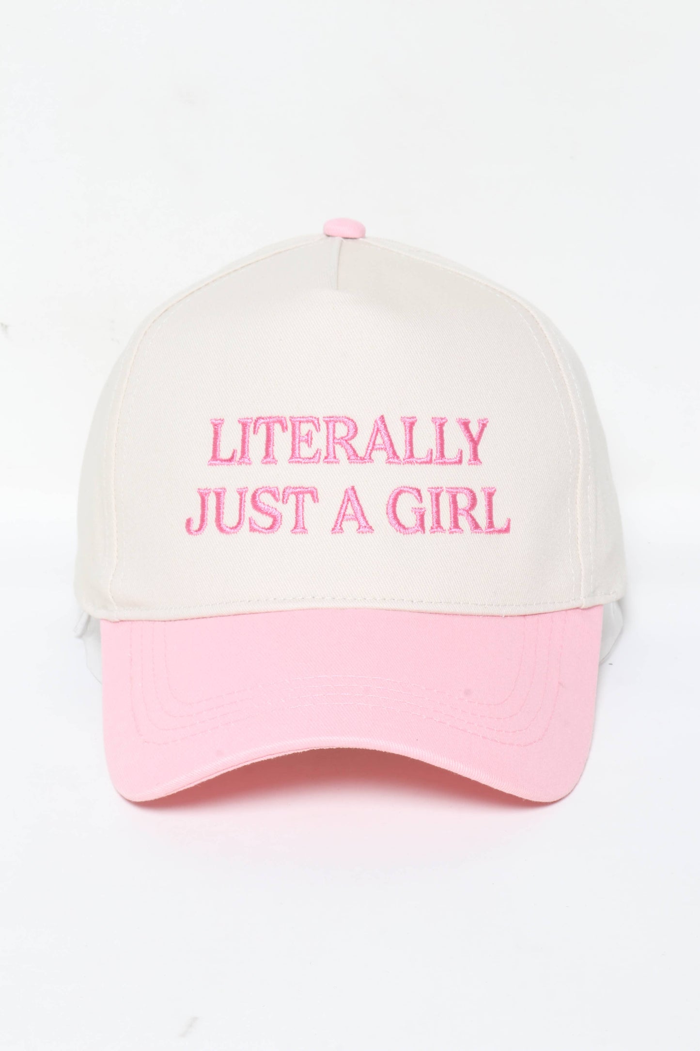 LITERALLY JUST A GIRL Embroidery Two Tone Baseball Cap