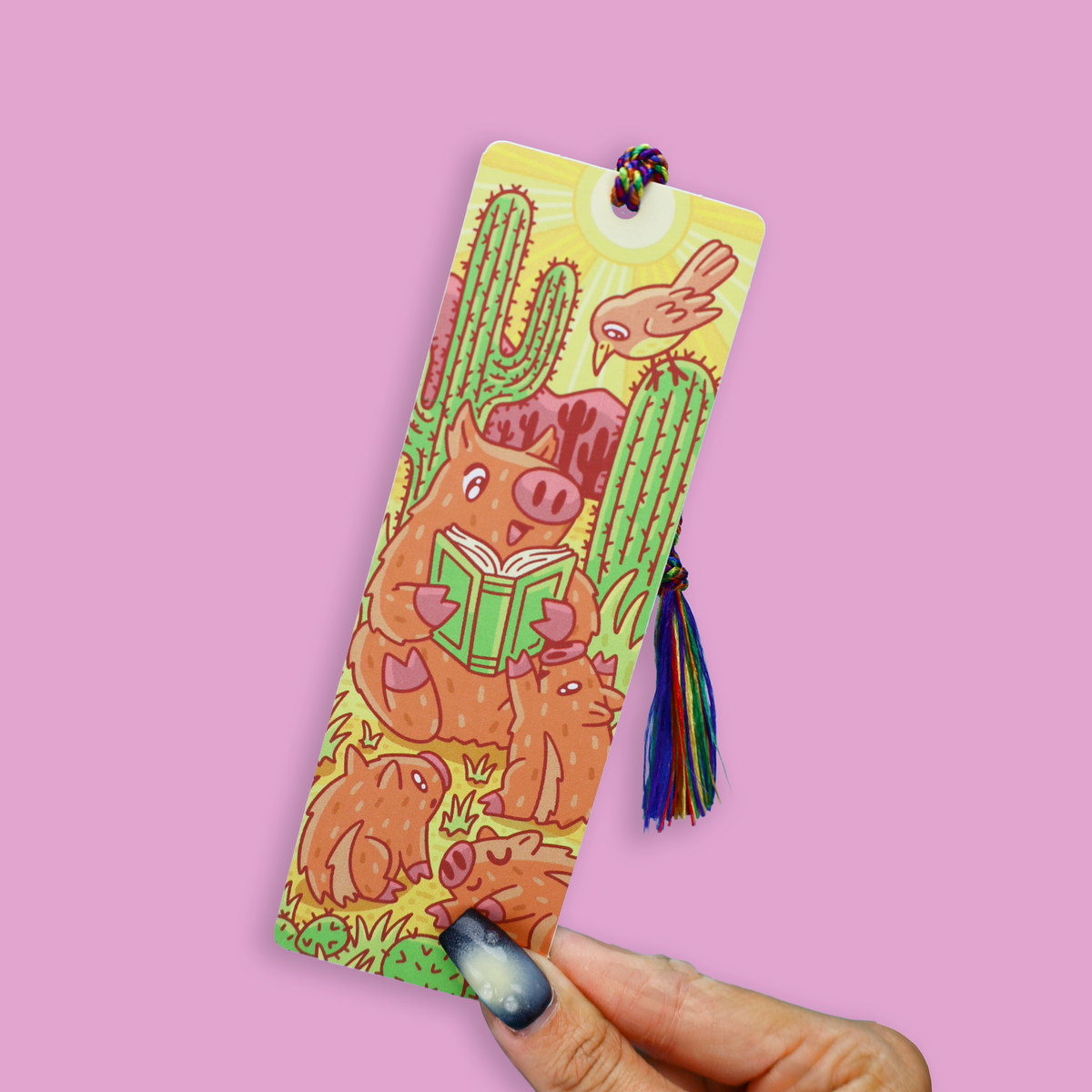 Javelina Desert Animal Reading Gift Tasseled Bookmark
