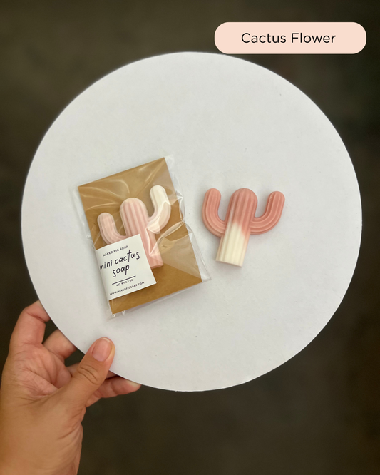 Cactus Mini Soap (Single): Cactus Flower (White + Pink)