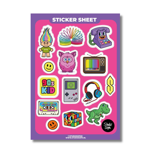90s kid A5 Sticker Sheet
