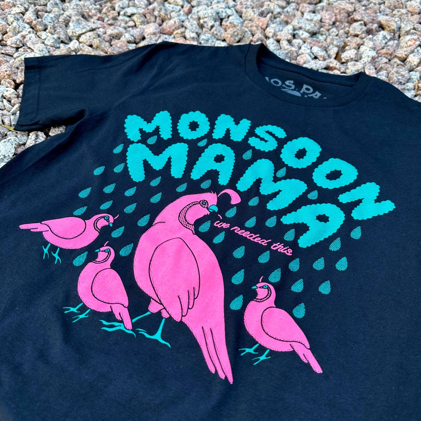 Monsoon Mama Black T-Shirt: XL