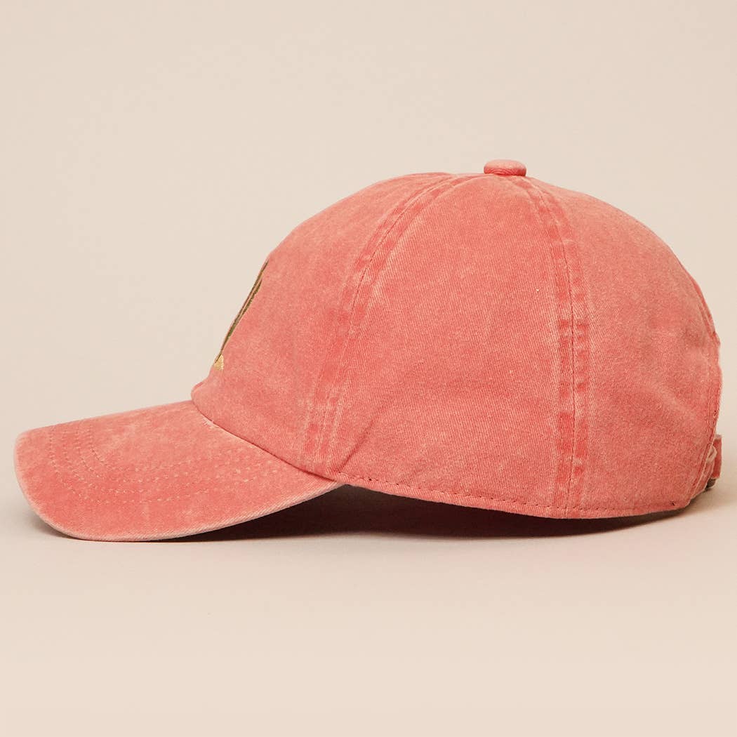 Cactus Embroidered Cotton Baseball Dad Cap: CLAY / One Size