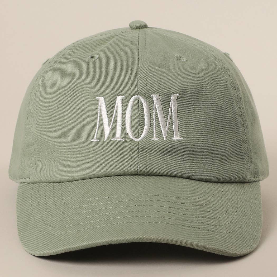 MOM Lettering Embroidery Baseball Cap