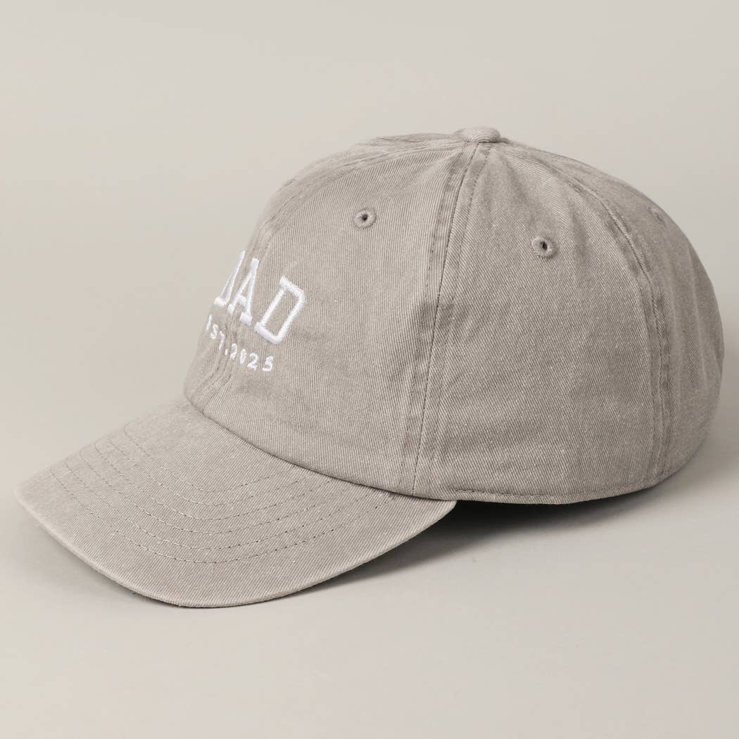 DAD EST.2025 Lettering Embroidery Baseball Cap