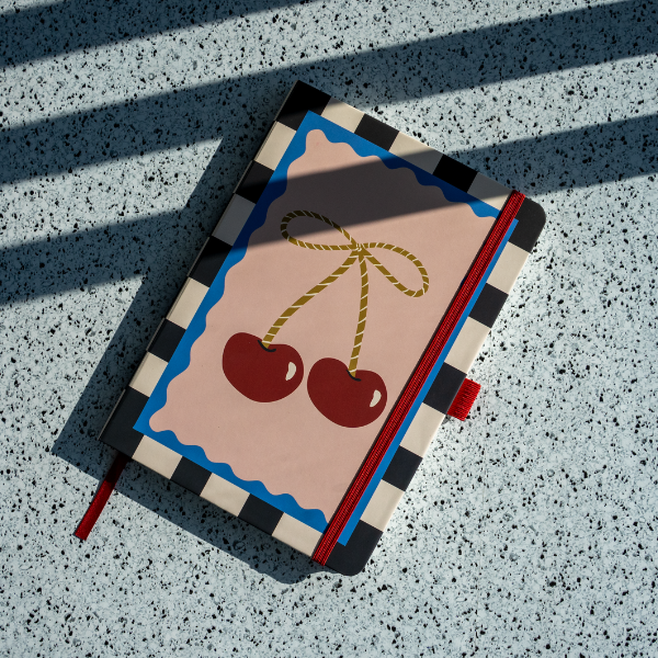 Cherry Bow Soft Touch Hardbound Layflat Notebook Journal
